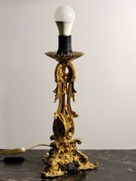 Barokk Stílusú Asztali Lámpa 50cm Aranyozott Bronz --- Fém Réz