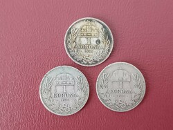 3 db ezüst 1 korona, 1894