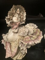 Francia szecessziós Porcelán női figura