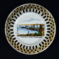 About 1930 Keszthely souvenir: boat harbor! Victoria porcelain