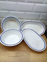 Alföldi porcelán kék csíkos gulyásos és virslis menzás tányérok