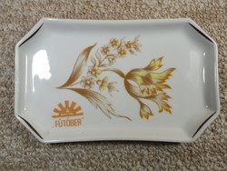 Retro old marked - hólloháza hungary 1831 heater advertisement - hólloháza porcelain small tray serving