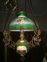 Antik szecessziós majolika mennyezeti lámpa