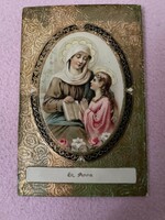 Richly gilded holy image with convex pattern, postcard.