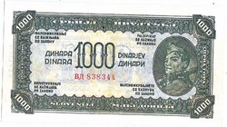 Jugoszlávia 1000 dinár 1944 REPLIKA UNC