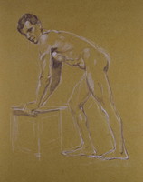 XX. No. First-half Hungarian painter: male nude study (?)