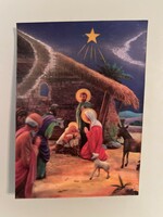 Christmas nativity postcard with hologram.