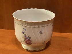Hollóháza porcelain bowl with morning glory pattern decor