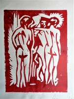 Original woodcut by Auguste Macke from the 20s