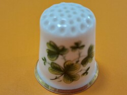 Lucky english marked porcelain thimble clover pattern healacraft fine bone china