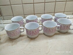 Zsolnay porcelain tea set for sale! 8 Zsolnay stackable mugs for sale!