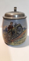 Munich harley davidson club mug with tin lid