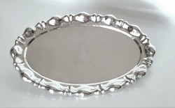 Oval, silver (800) art deco blister rim tray (436 g)