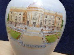 Herendi porcelán váza Debrecen Déri Múzeum látképével