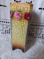 Faience rose vase