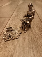 Beautiful old silver-plated statue: Shoemaker (8.3 cm)