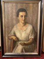 Antique female portrait painting