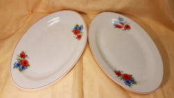 2 pieces of old, large, thick porcelain roasting/serving bowl, jrjs cluj made in Romania