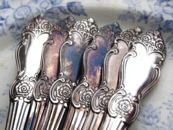Old Russian silver-plated cutlery / 6 tablespoons