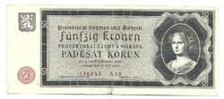 50 korun korona kronen 1940 Cseh Morva Protektorátus