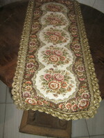 Beautiful machine-made tapestry special vintage shiny rose tablecloth
