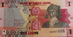 Sierra leone 1 leone, 2022, unc banknote