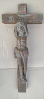 Antique carved wooden body, cross