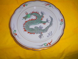 Aprolékos monogrammed hand-painted dragon snake on a porcelain plate