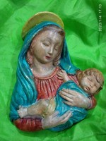 Viasz szerű Szűz Anya gyermekkel, Madonna, Mária kis Jézussal domború kép, falidísz
