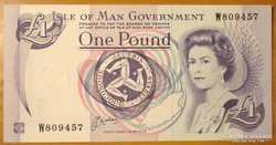 Isle Of Man Government  One Pound  UNC .  Posta van !