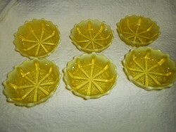 Fenton glass set of 6 - 6 dessert bowls, uranium green color