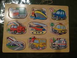 Vehicles wooden puzzle game, negotiable
