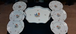 Very nice 6-person cake set with cake plate. Flawless, marked.