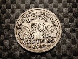 Franciaország 50 centime, 1942
