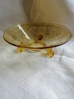 Amber serving bowl with base