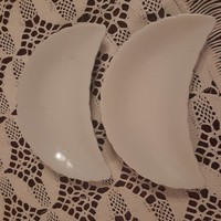 2 pieces of Zsolnay bone plate with shield, numbered