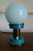 Art deco - Bauhaus lámpa eredeti festéssel - kék gömb búra