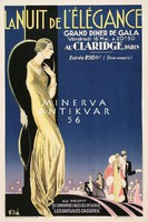 Vintage art deco francia divat ruházat reklám plakát reprint nyomat parti estély elegáns nő ruha
