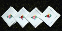 Embroidered Kalocsa pattern tablecloth, small tablecloth, napkin 26 x 25.5 cm x 4 pcs.