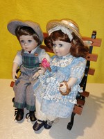 "Padon ülö testvérpár", porcelán baba, dekoráció. Vintage baba.