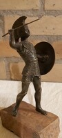 Bronze Spartan warrior 17 cm + marble base