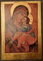 Gősi Adrienne: Istenanya gyermekével 16. század Ikon másolat: Decsany Monostor, Szerbia