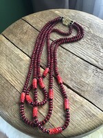 Old multi-row glass necklace