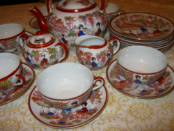 Japán  21 részes  gésás  porcelán teás készlet