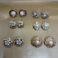 Vintage clip earrings 6 pairs in one trifari monet, unmarked
