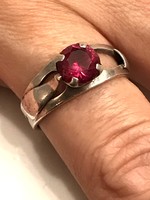 Silver ring with red stone, ring in a box at mom park! Just kp!