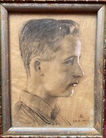 Kis méretű, érzékenyen megrajzolt férfi portré 1943-ból.