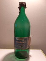 Retro Fonyód mineral water buckle bottle with old labeled water bottle