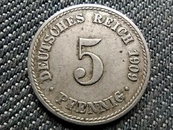 Németország Második Birodalom (1871-1918) nagyon szép 5 Pfennig 1909 A (id12068)
