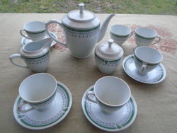 Régi keleti porcelán - art deco mintás - teáskészlet kávéskészlet tea kávé készlet- 6 személyes
